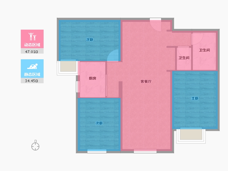 北京-北京市-中海寰宇天下-73.01-户型库-动静分区