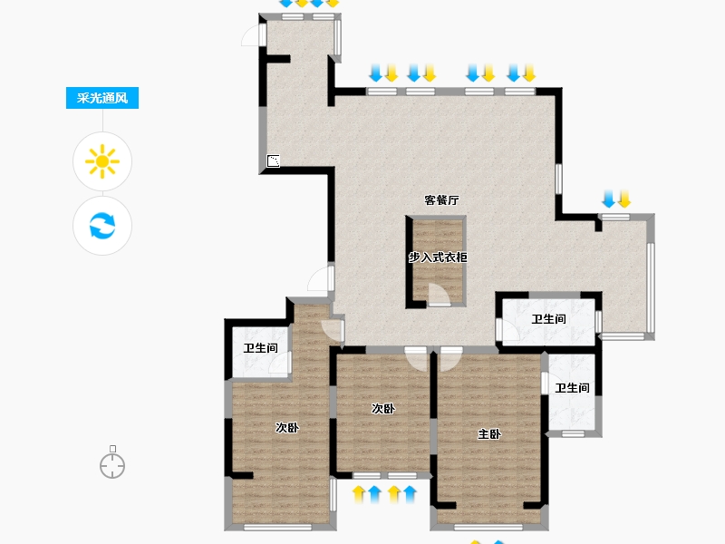 浙江省-台州市-伟星城-160.24-户型库-采光通风