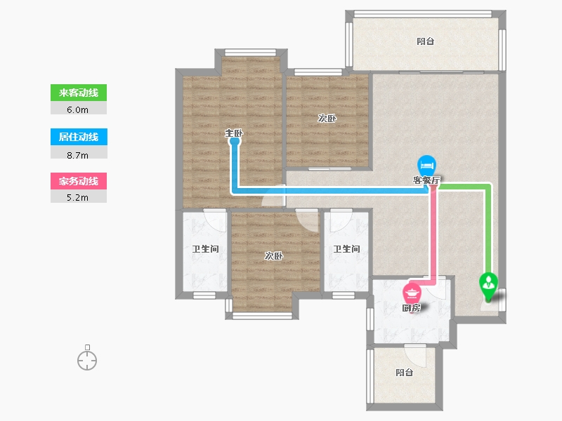 四川省-成都市-金色鱼凫-105.63-户型库-动静线