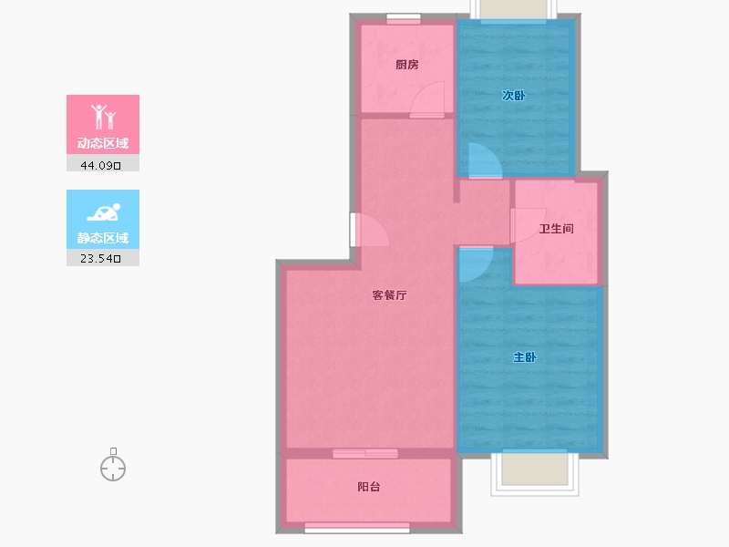 上海-上海市-建德国际公寓-60.93-户型库-动静分区