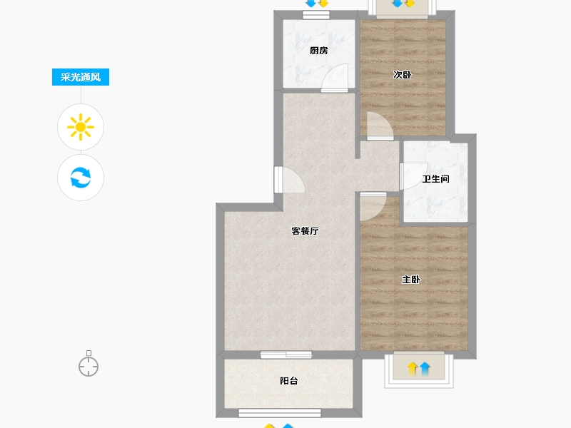 上海-上海市-建德国际公寓-60.93-户型库-采光通风