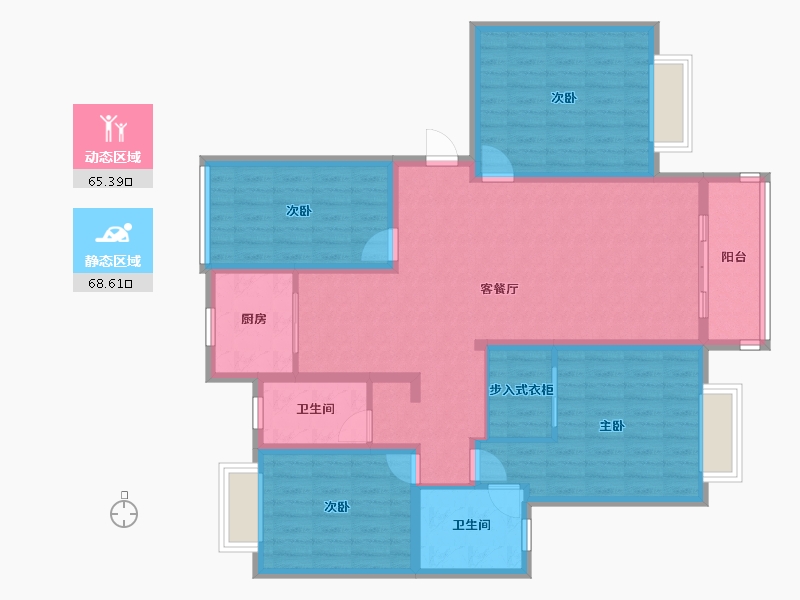 江苏省-苏州市-怡邻-119.93-户型库-动静分区