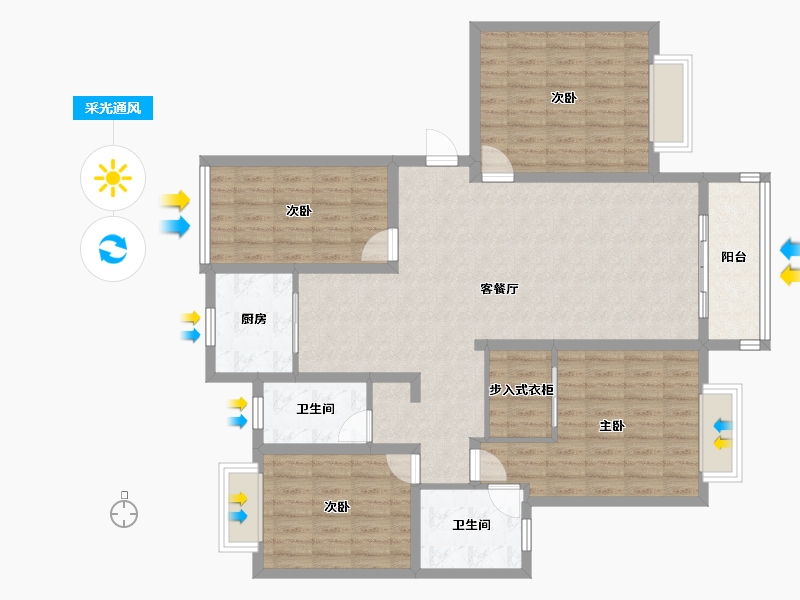 江苏省-苏州市-怡邻-119.93-户型库-采光通风