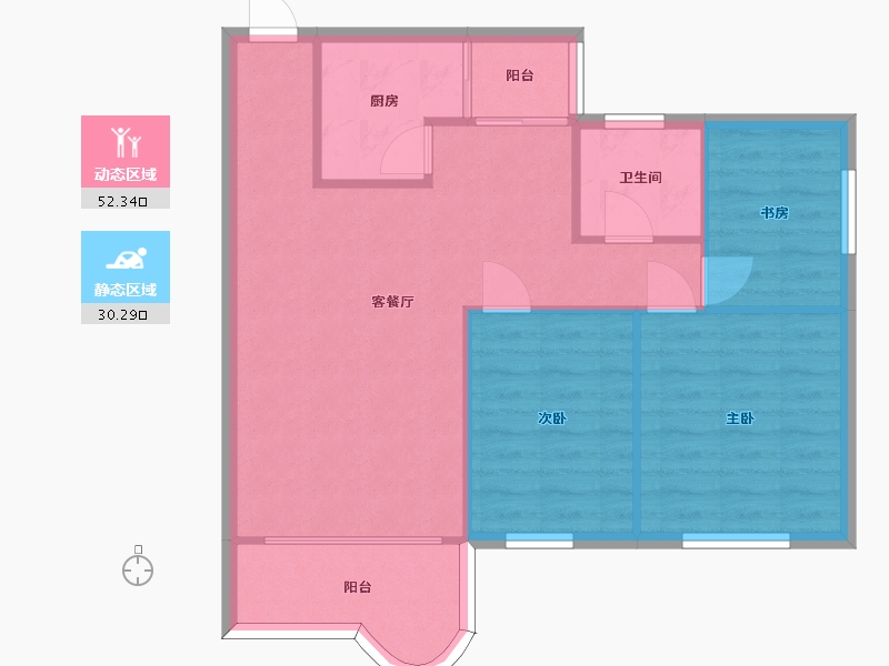 广东省-深圳市-泰安花园-75.43-户型库-动静分区