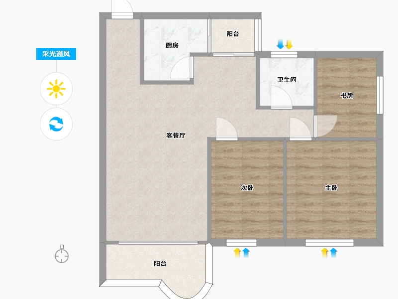 广东省-深圳市-泰安花园-75.43-户型库-采光通风