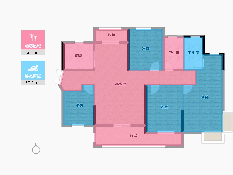 湖南省-岳阳市-盛世新城-110.89-户型库-动静分区