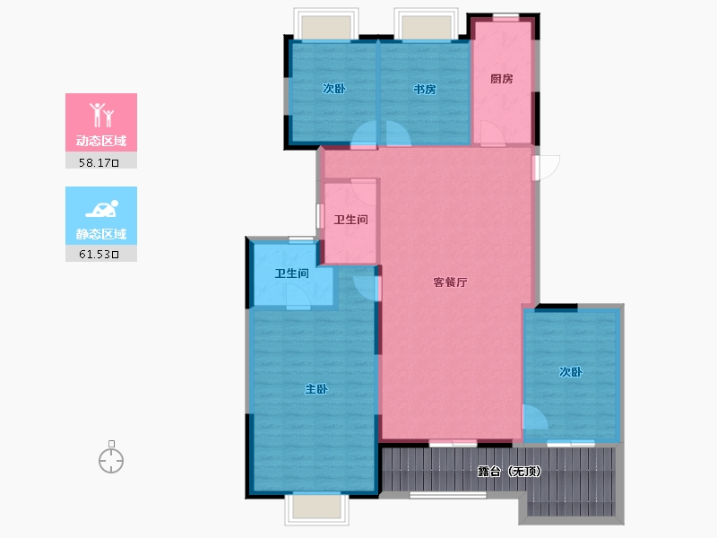 江苏省-无锡市-恒大悦珑湾-122.17-户型库-动静分区