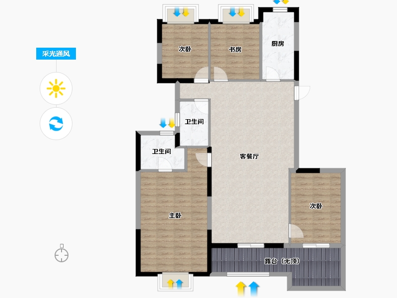 江苏省-无锡市-恒大悦珑湾-122.17-户型库-采光通风