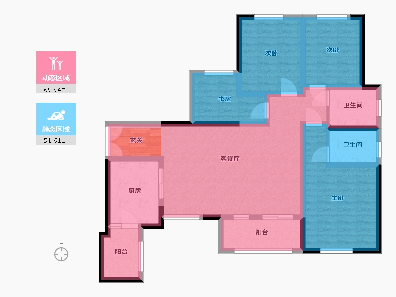 四川省-成都市-三里花城-103.31-户型库-动静分区