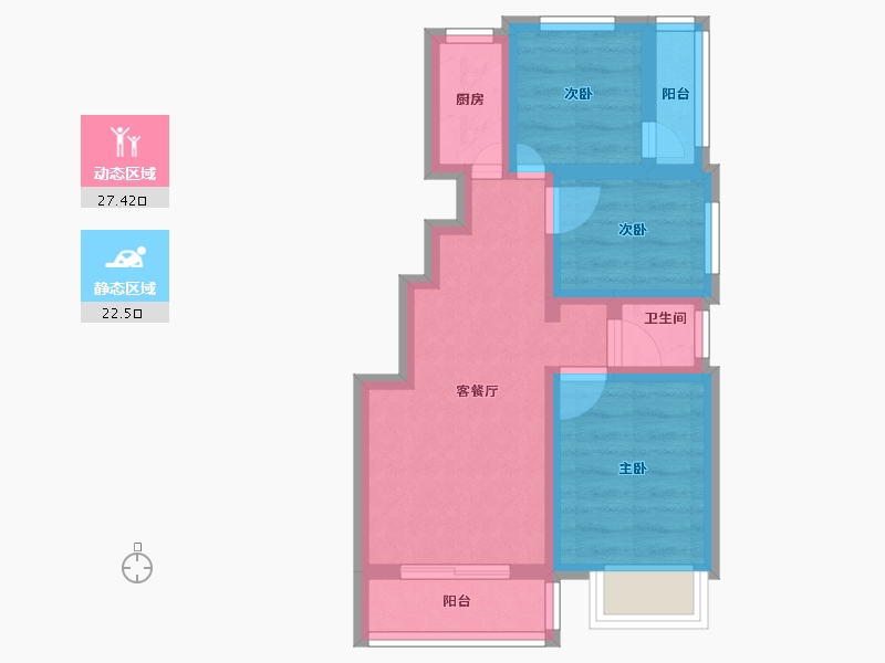 河南省-郑州市-正商华钻汇景一号院-41.97-户型库-动静分区