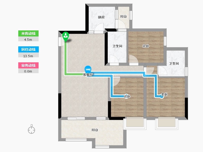 四川省-绵阳市-铂金时代-84.87-户型库-动静线