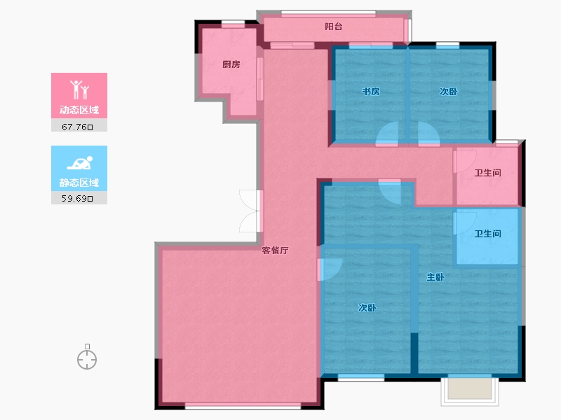 吉林省-长春市-新星宇西象府-114.00-户型库-动静分区