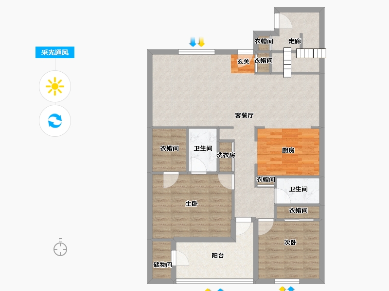 Florida-Orange-Calibre Bend Apartments-99.79-户型库-采光通风