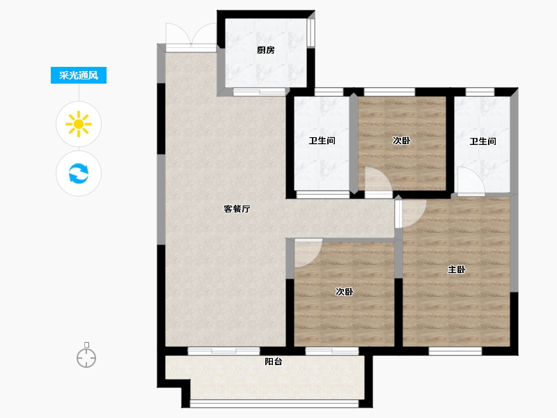 江西省-九江市-悦湖居-90.00-户型库-采光通风