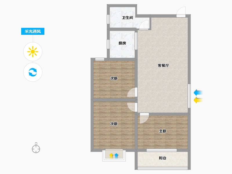 山东省-菏泽市-壹号公馆-93.20-户型库-采光通风