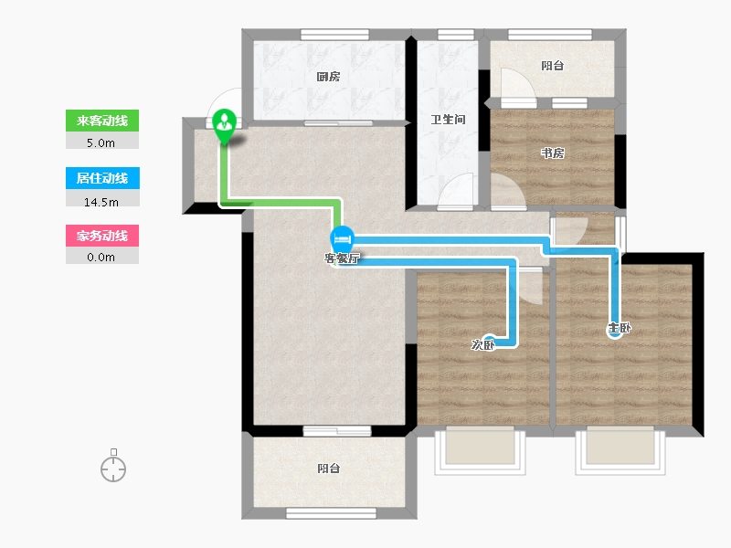 浙江省-杭州市-绿都东澜府-76.94-户型库-动静线