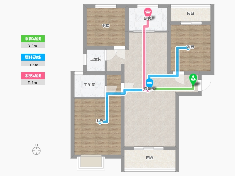 陕西省-西安市-天鹅湖-82.34-户型库-动静线