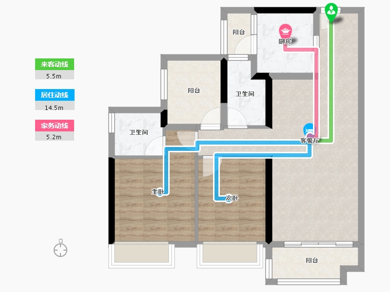 广东省-佛山市-保利翡翠公馆-76.32-户型库-动静线