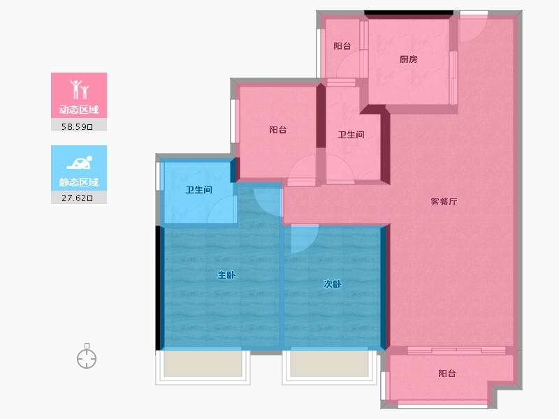 广东省-佛山市-保利翡翠公馆-76.32-户型库-动静分区