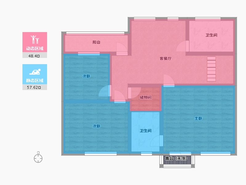 河南省-郑州市-马渡2号院-95.33-户型库-动静分区