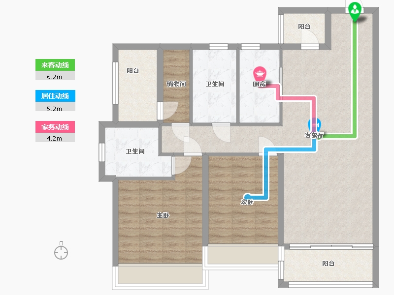 广东省-佛山市-绿岛湖壹号-95.00-户型库-动静线