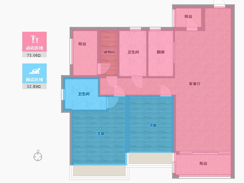 广东省-佛山市-绿岛湖壹号-95.00-户型库-动静分区