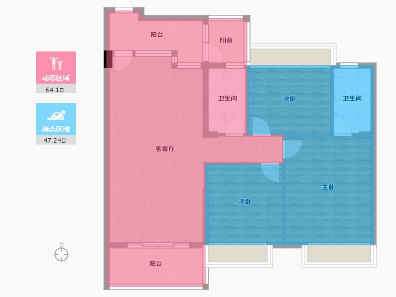 广东省-阳江市-泓景苑-100.44-户型库-动静分区