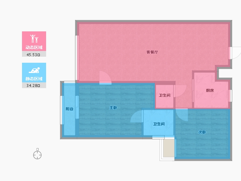 浙江省-金华市-城北商业中心-72.08-户型库-动静分区