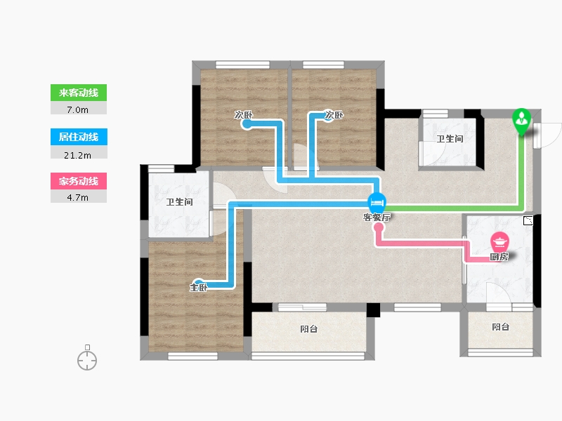 四川省-南充市-金科集美天悦-82.51-户型库-动静线