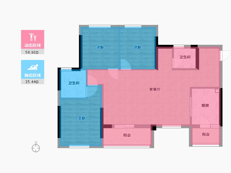 四川省-南充市-金科集美天悦-82.51-户型库-动静分区