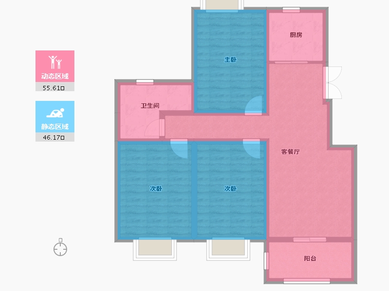 安徽省-淮北市-东方家园-90.26-户型库-动静分区