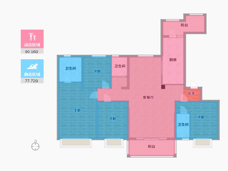 浙江省-宁波市-碧桂园天玺湾-152.05-户型库-动静分区