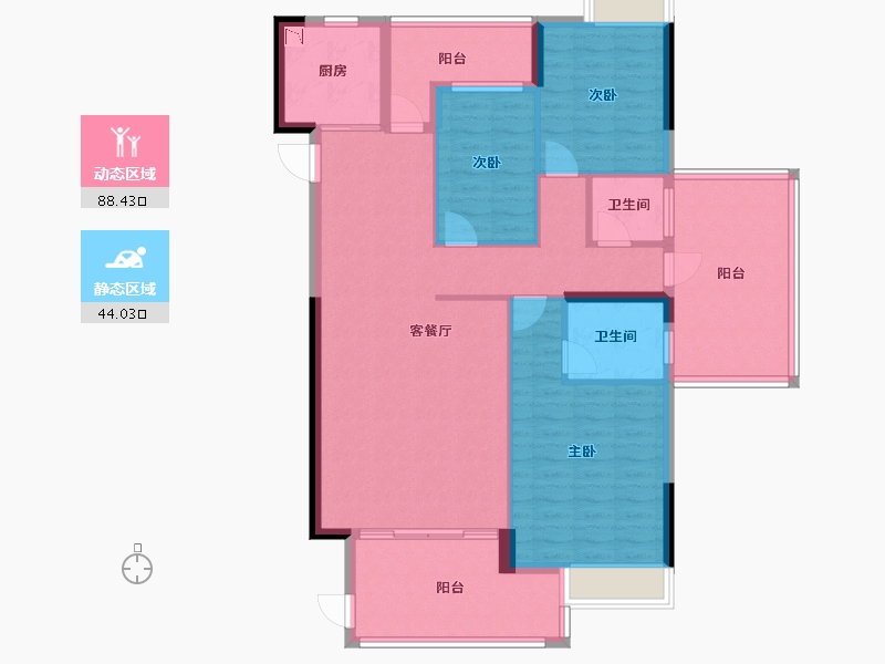 广东省-惠州市-锦绣一品-119.53-户型库-动静分区