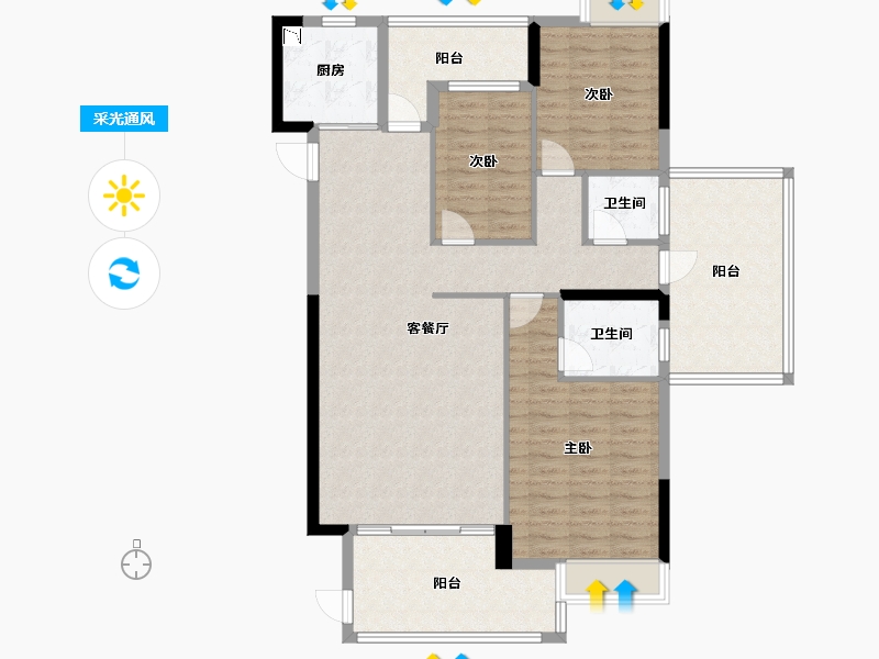 广东省-惠州市-锦绣一品-119.53-户型库-采光通风