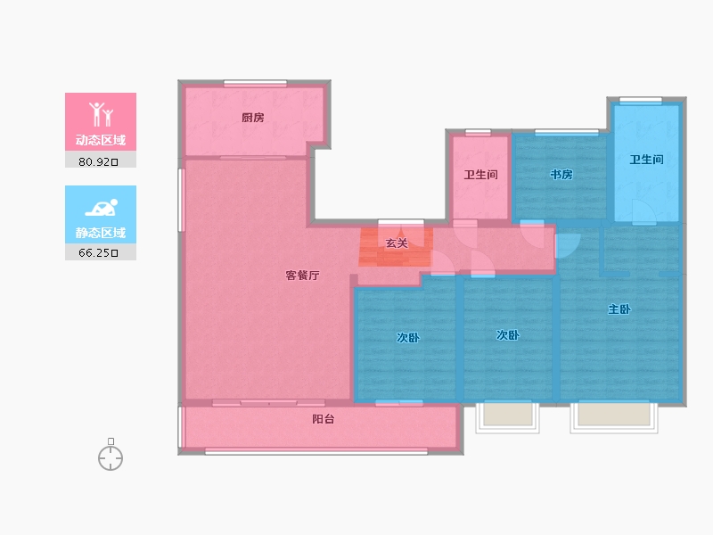 重庆-重庆市-海尔产城创翡翠东方-132.48-户型库-动静分区