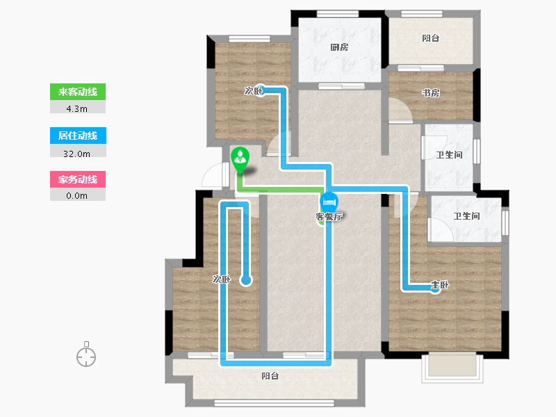 浙江省-金华市-义乌西江雅苑-110.00-户型库-动静线