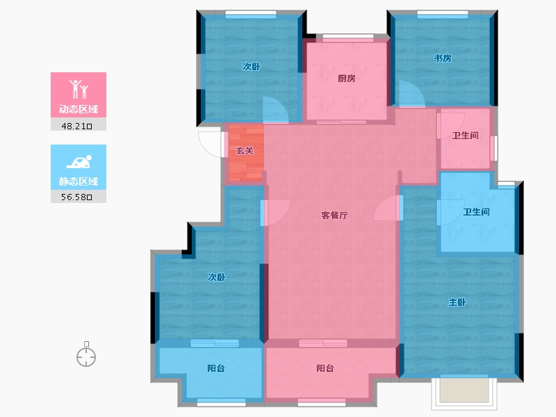 浙江省-宁波市-湖成大境-93.14-户型库-动静分区