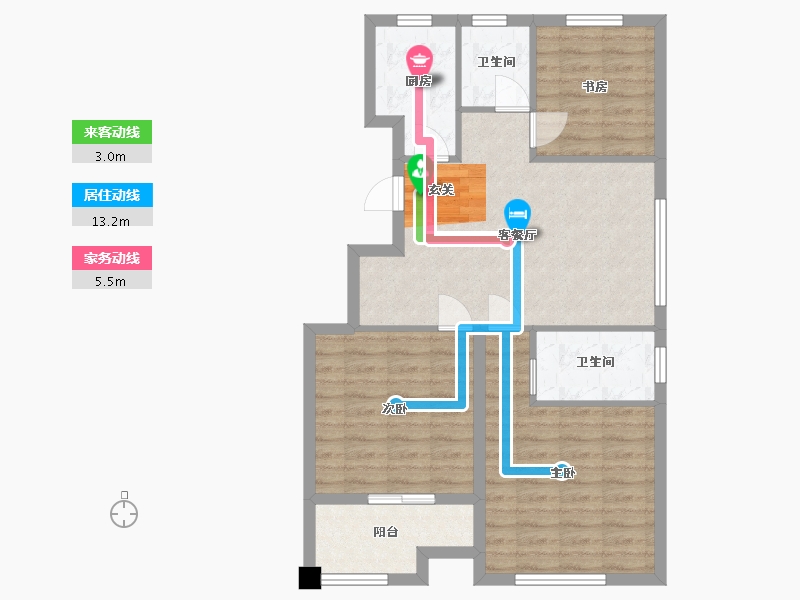 浙江省-宁波市-中北星园-80.11-户型库-动静线