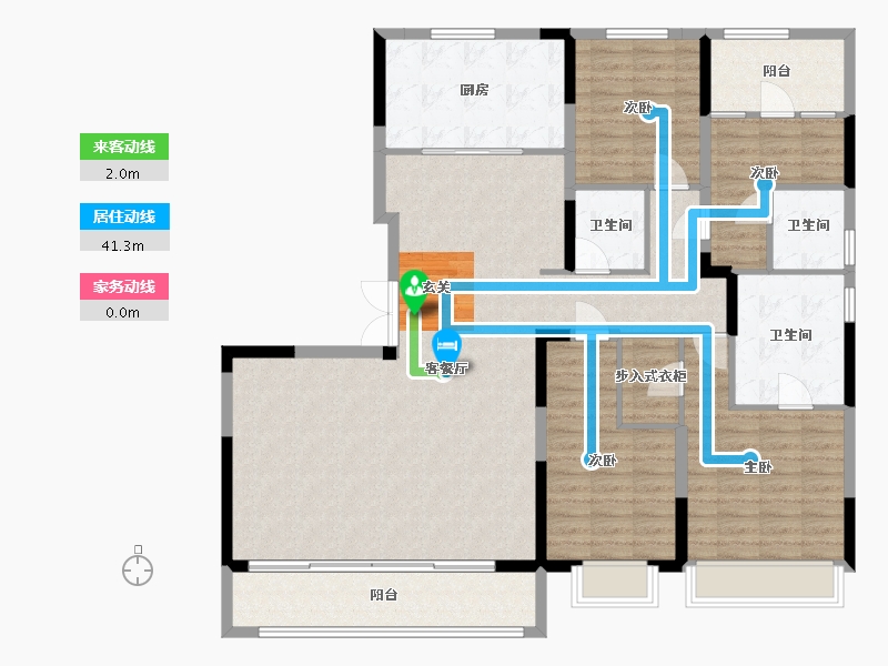 浙江省-宁波市-龙湖・天曜-145.07-户型库-动静线