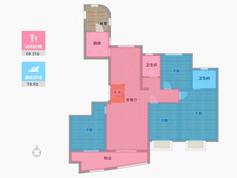 安徽省-合肥市-合肥启迪科技城水木园-118.60-户型库-动静分区