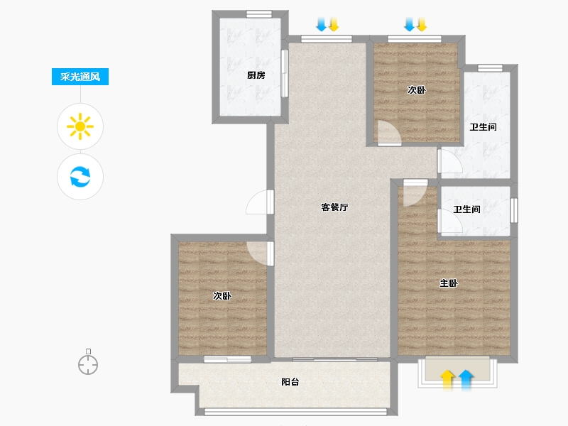 山东省-临沂市-裕隆文博苑-109.99-户型库-采光通风