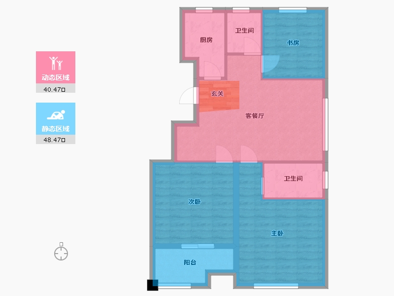 浙江省-宁波市-中北星园-80.11-户型库-动静分区