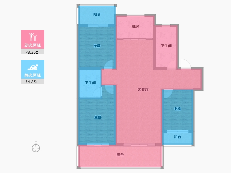 辽宁省-盘锦市-公园里-120.05-户型库-动静分区