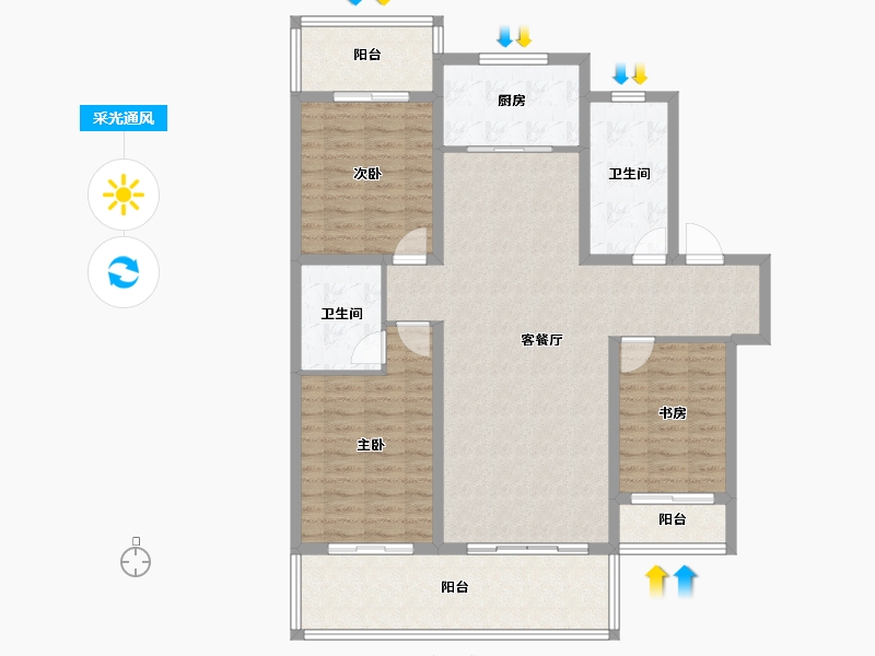 辽宁省-盘锦市-公园里-120.05-户型库-采光通风