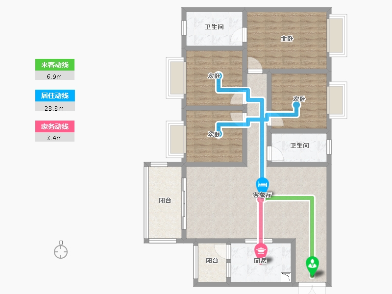 重庆-重庆市-兴源黄杨郡-111.99-户型库-动静线