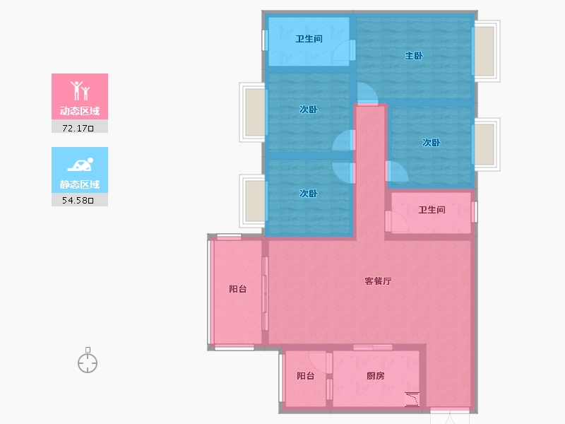 重庆-重庆市-兴源黄杨郡-111.99-户型库-动静分区