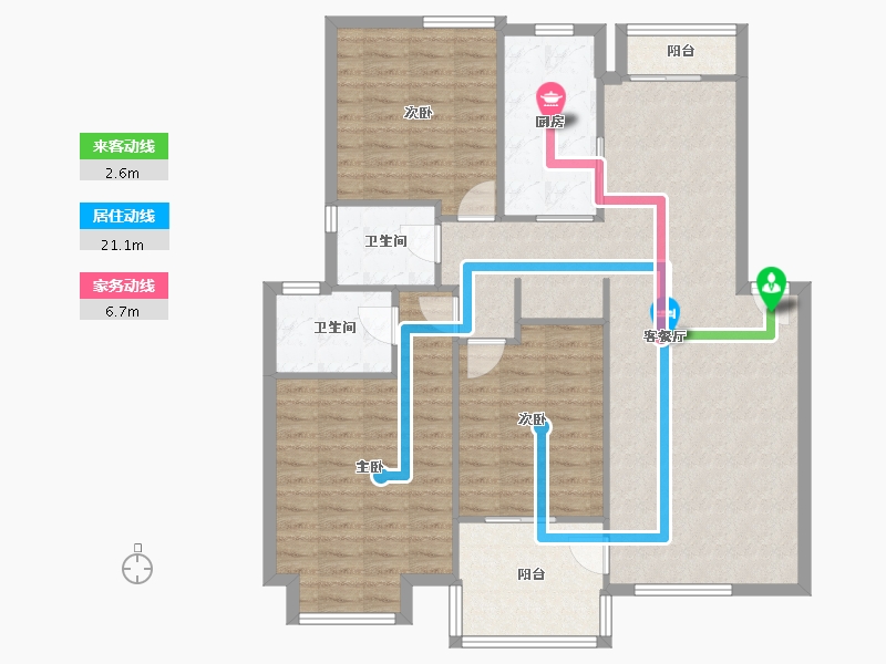 湖北省-武汉市-万科四季花城-113.89-户型库-动静线