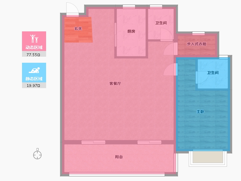 安徽省-合肥市-城建琥珀东华府-88.67-户型库-动静分区