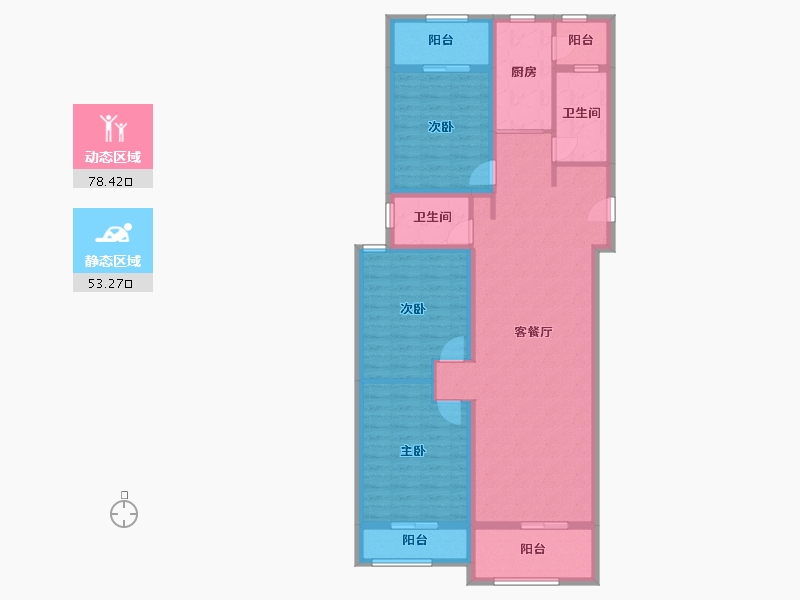 内蒙古自治区-呼和浩特市-铁骑华府-117.99-户型库-动静分区