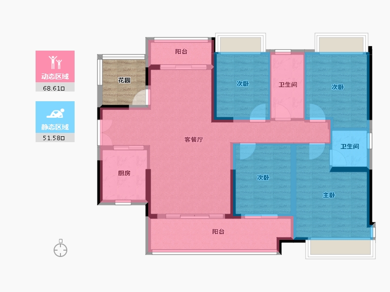 广东省-清远市-保利天汇-112.94-户型库-动静分区